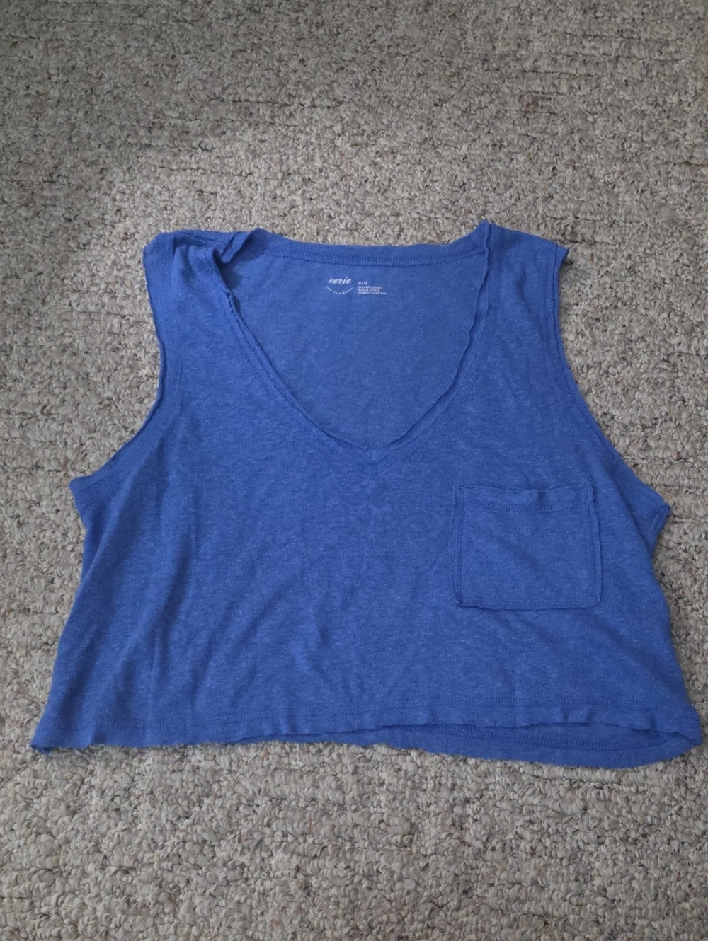 Aerie Cropped V-neck Tank Top Medium
